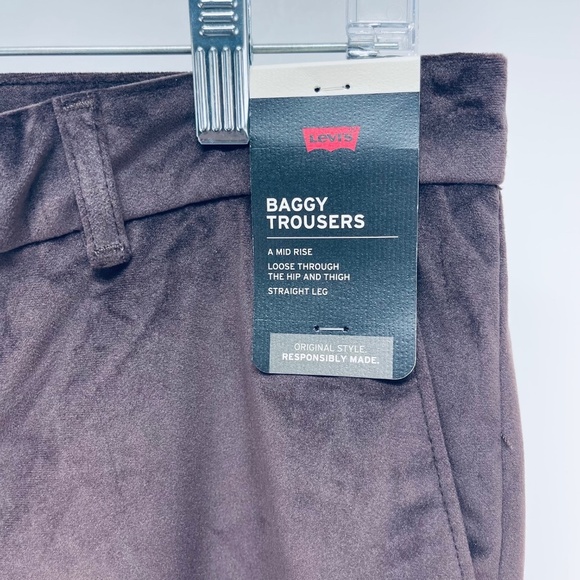 Levi’s Women’s Pans Baggy Throusers Velvet  Straight Leg Brown Sz 30X31 New - Picture 6 of 14